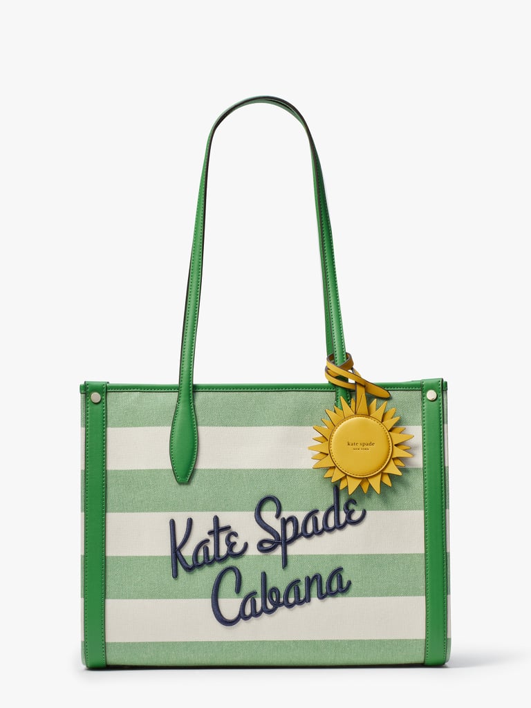 一抹阳光:Kate Spade纽约市场小屋条纹帆布手提包