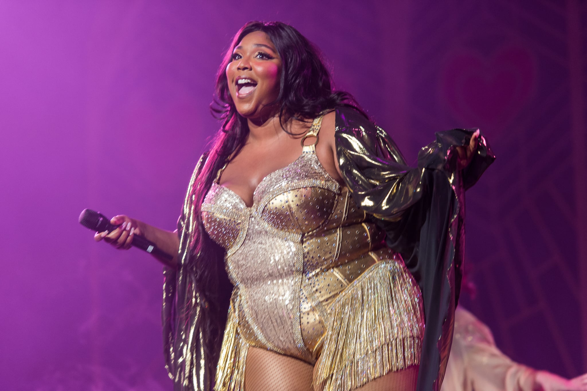 NEW YORK, NEW YORK - SEPTEMBER 22: Lizzo performs during her 'Cuz I Love You Too Tour' at Radio City Music Hall on September 22, 2019 in New York City. (Photo by Steven Ferdman/Getty Images)