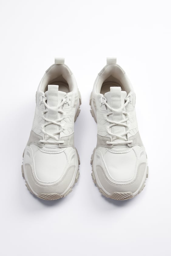Zara White Thick-Soled Sneakers