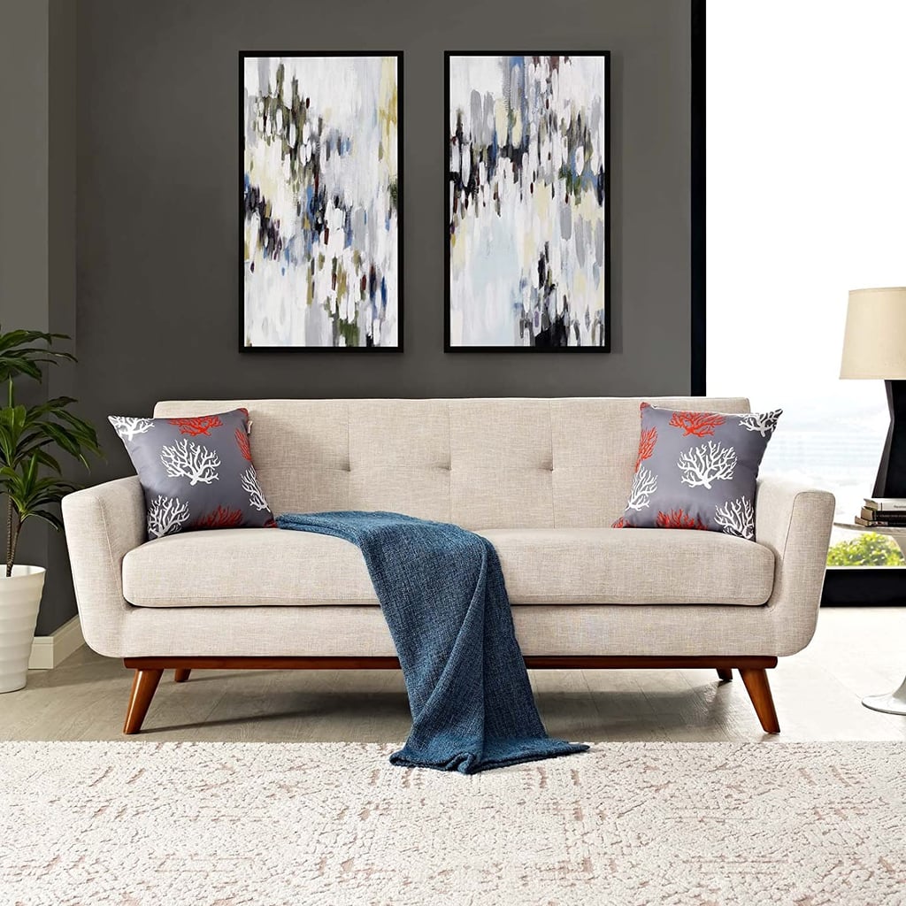 Modway Engage Mid-Century Modern Upholstered Fabric Loveseat