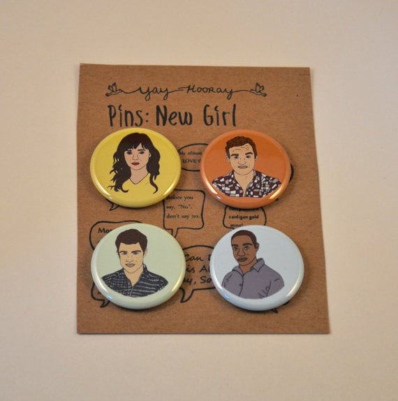 New Girl Cast Pins and Magnets