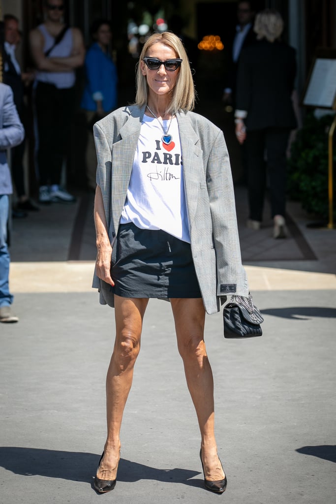 Celine Dion I Heart Paris Hilton Tee and Blue Heart Necklace