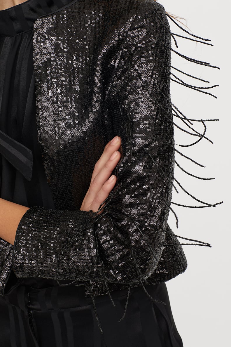 Sequined Bead-Fringed Jacket