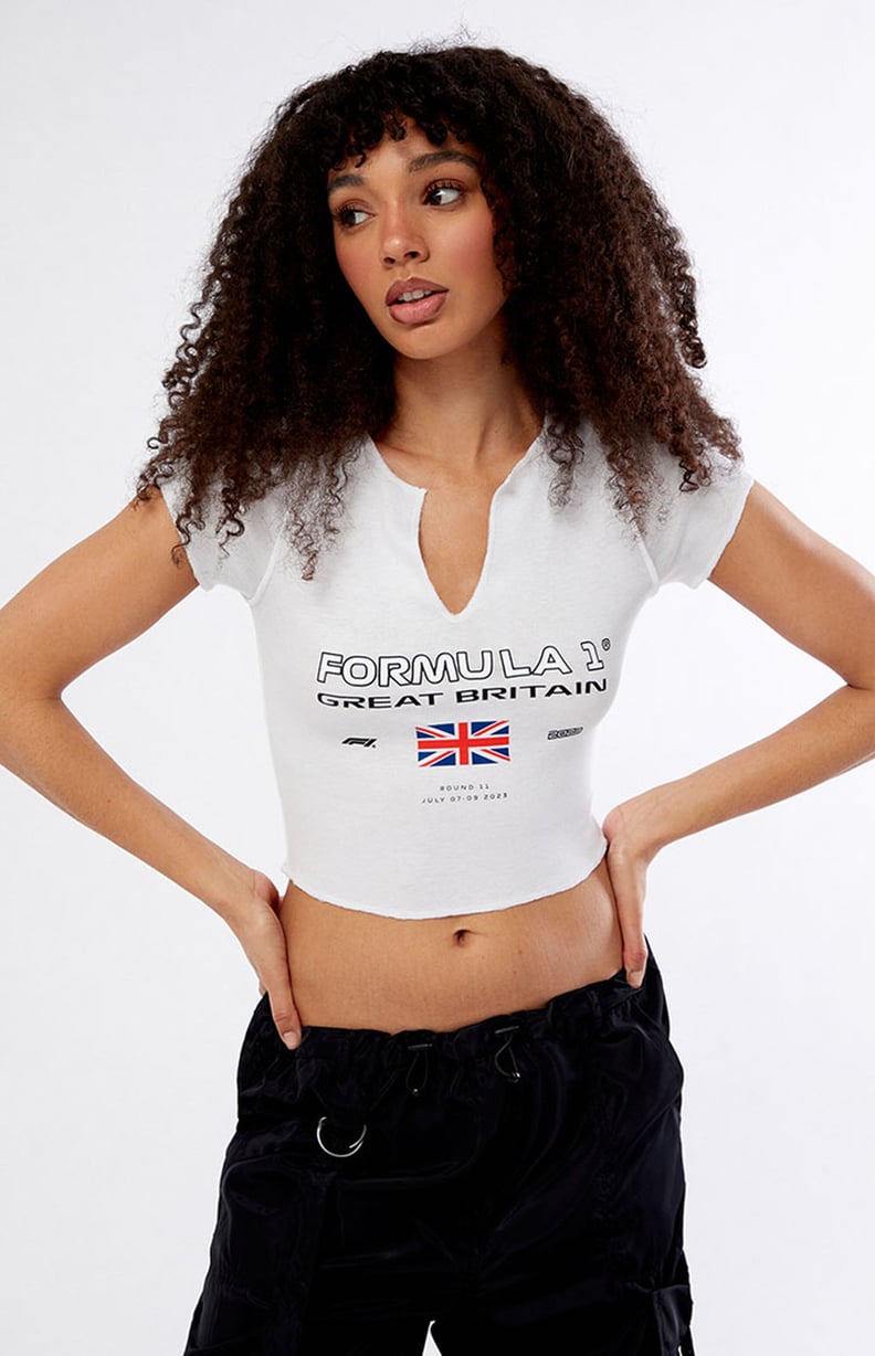 A British Grand Prix-Inspired Cropped T-Shirt