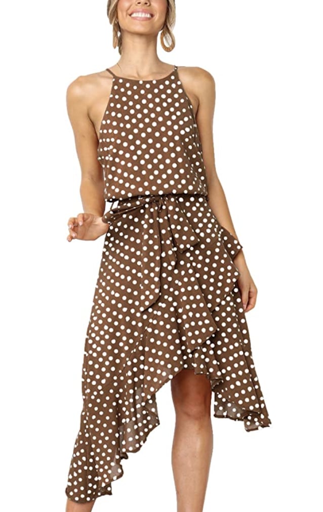 Ecowish Boho Polka-Dot Midi Dress