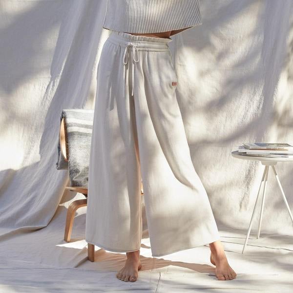 Lunya Cozy Cotton Silk Relaxed Ankle Pants