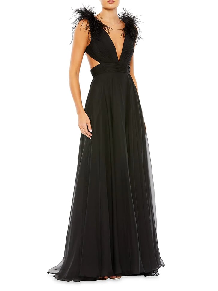 Mac Duggal Feather-Trim Gown ($373.50) | Vanessa Hudgens's Feather ...