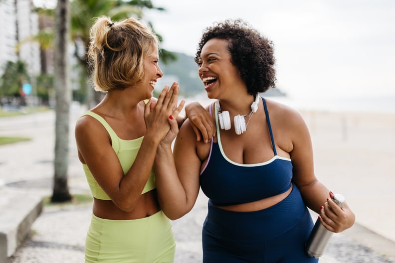 Two happy women in sportswear enjoying the benefits of exercise.