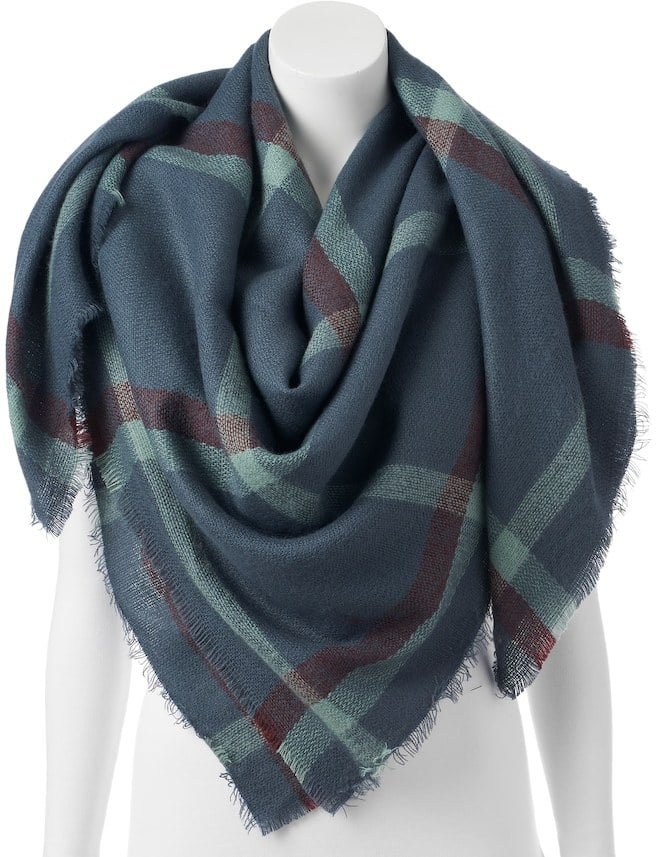 Lauren Conrad Plaid Blanket Square Scarf