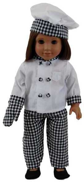 Chef's Doll Clothing Outfit and Shoes