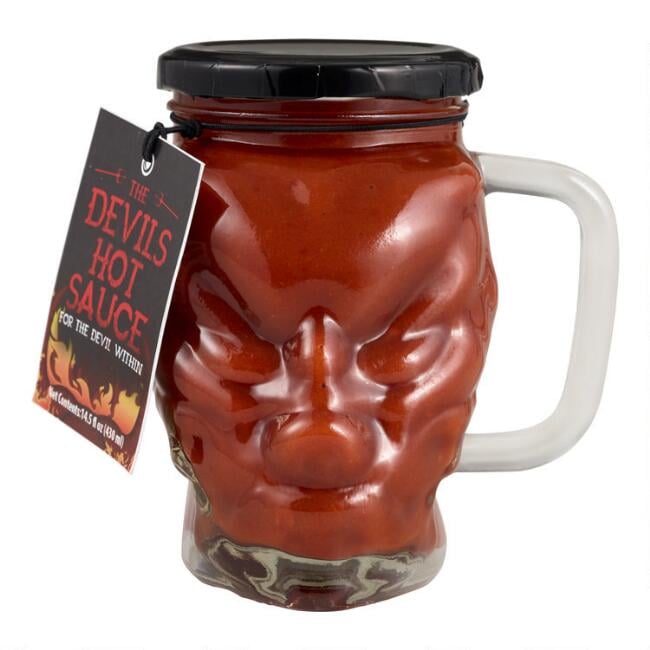 The Devils Hot Sauce Jar With Handle