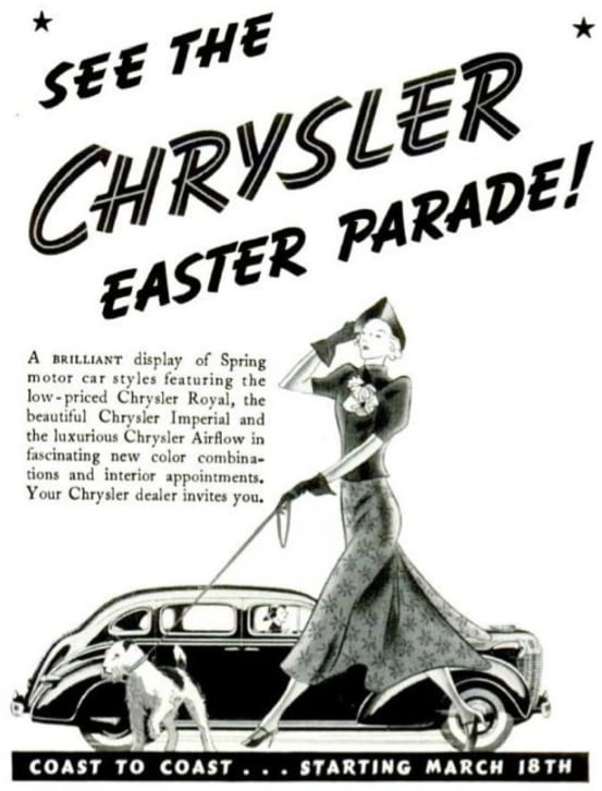 Nothing as glam as the Chrysler Easter parade.