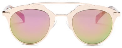 Betsey Johnson Women's Round Brow Bar Sunglasses