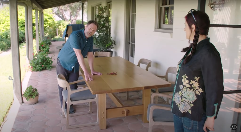 This wooden table was handmade by Nick Offerman, aka Ron Swanson from Parks and Recreation. He and Rainn go way back, which we absolutely love.