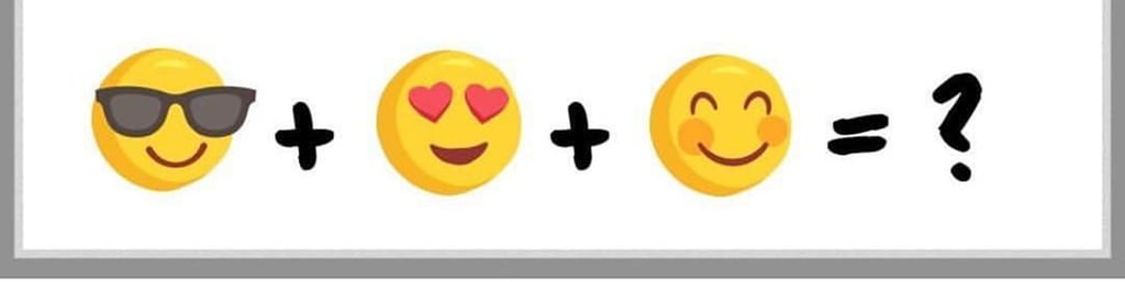 We're almost there! The last part is pretty straightforward, thankfully, and is just the sum of all of the emoji. So heart-eyes (nine) plus smiley (10) plus sunglasses (12) equals — drum roll, please — 31.  And there you have it!