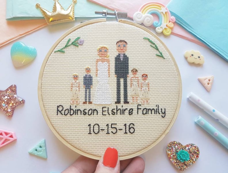 Personalized Cross-Stitch Family Portrait