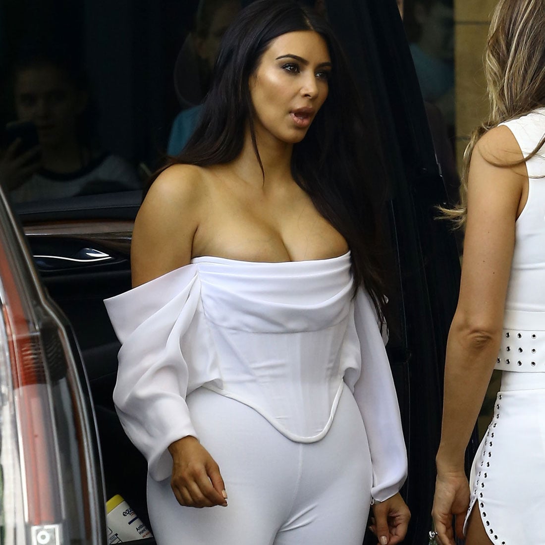 Subordinate personality Drive away Kim Kardashian White Jumpsuit in Miami April 2016 | POPSUGAR Fashion