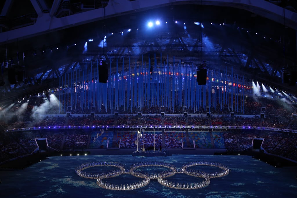 The dancers formed all five Olympic rings after giving a little nod to the snowflake malfunction.