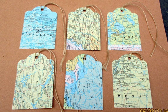 Map Gift Tag or Bookmark