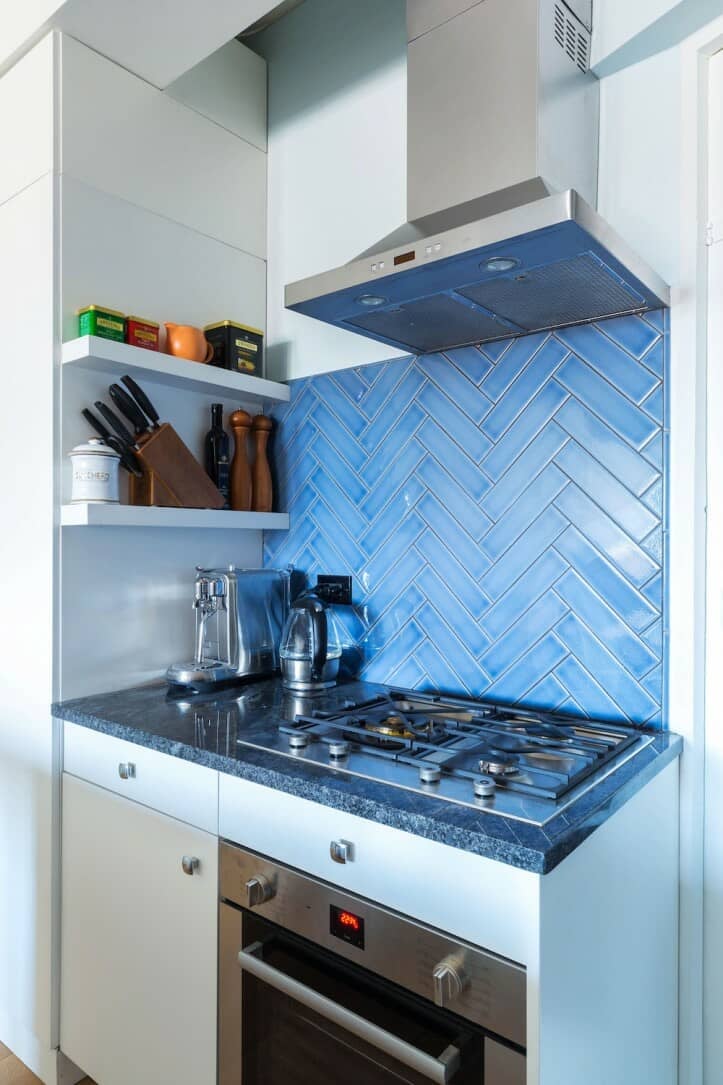 Blue Backsplash Color Tile