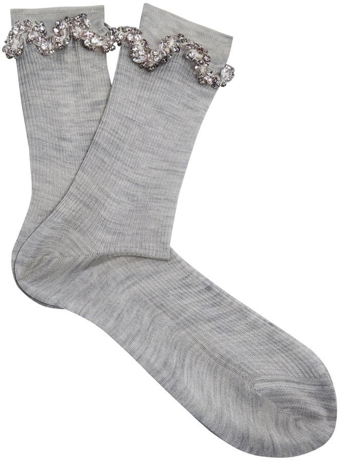 Raey Embellished Ric-Rac Silk Socks | Jennifer Lopez Gucci Socks With ...
