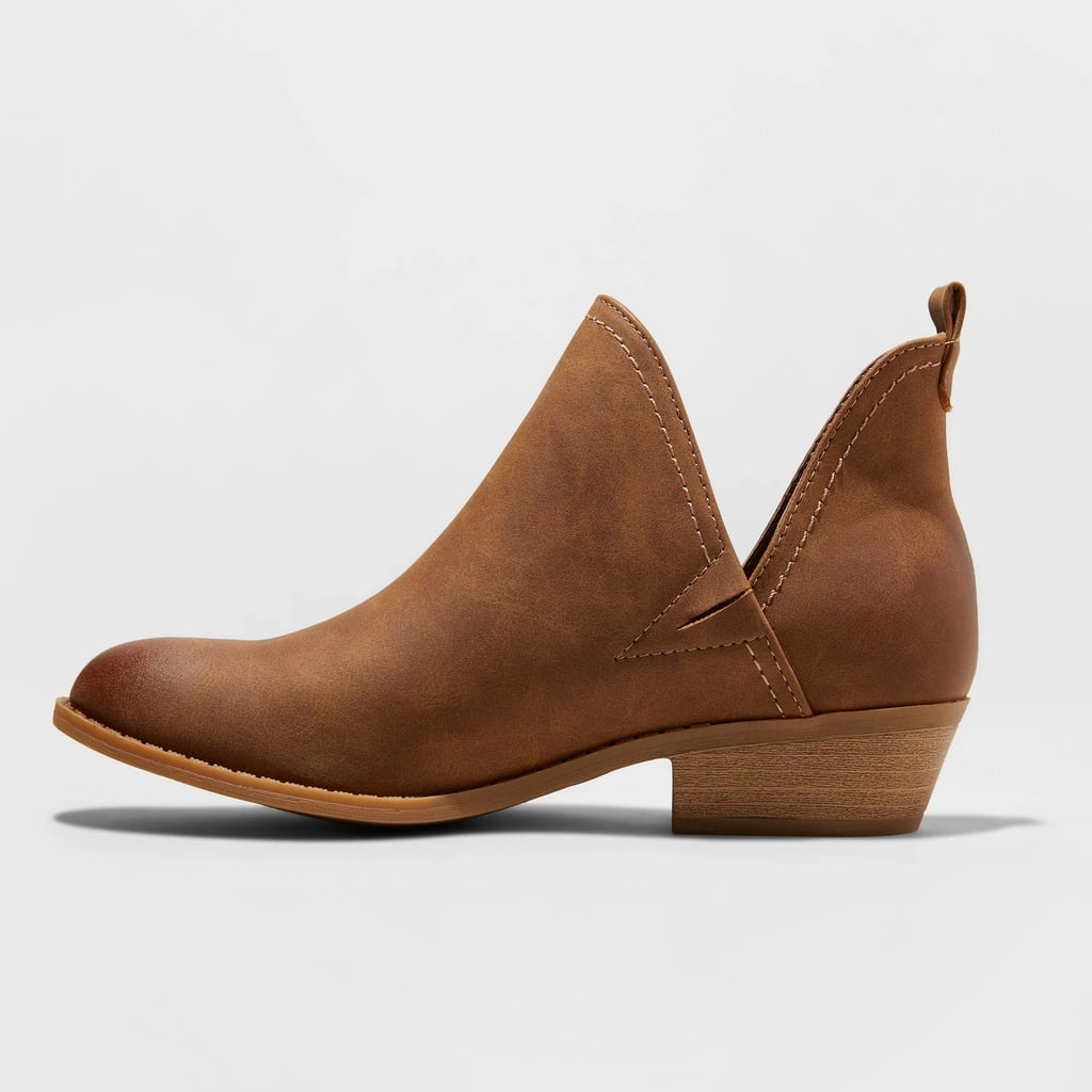 tan cut out ankle boots