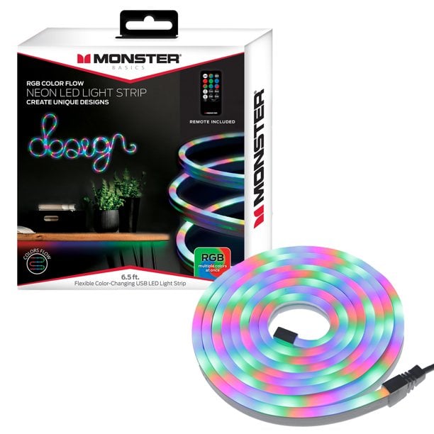 Monster Neon Flow Multi-Color LED Light Strip with USB Plug-in and Remote
