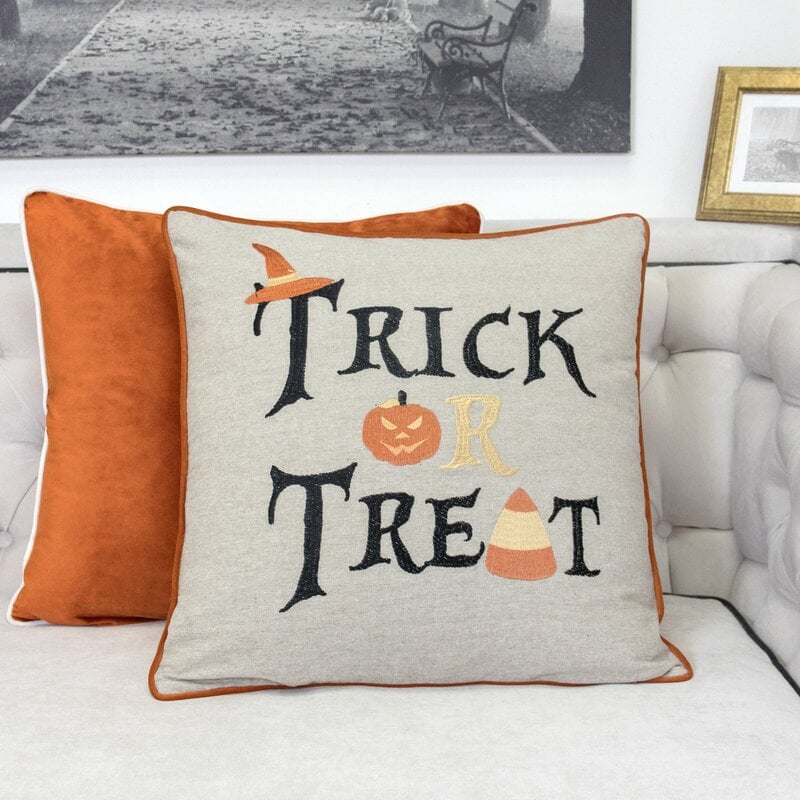 For Your Furniture: Selvidge Trick or Treat Velvet Throw Pillow