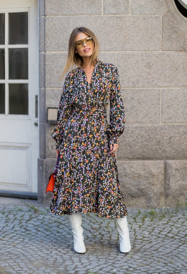 Make a Floral Dress Look Modern With a Great Pair of White Boots | How ...