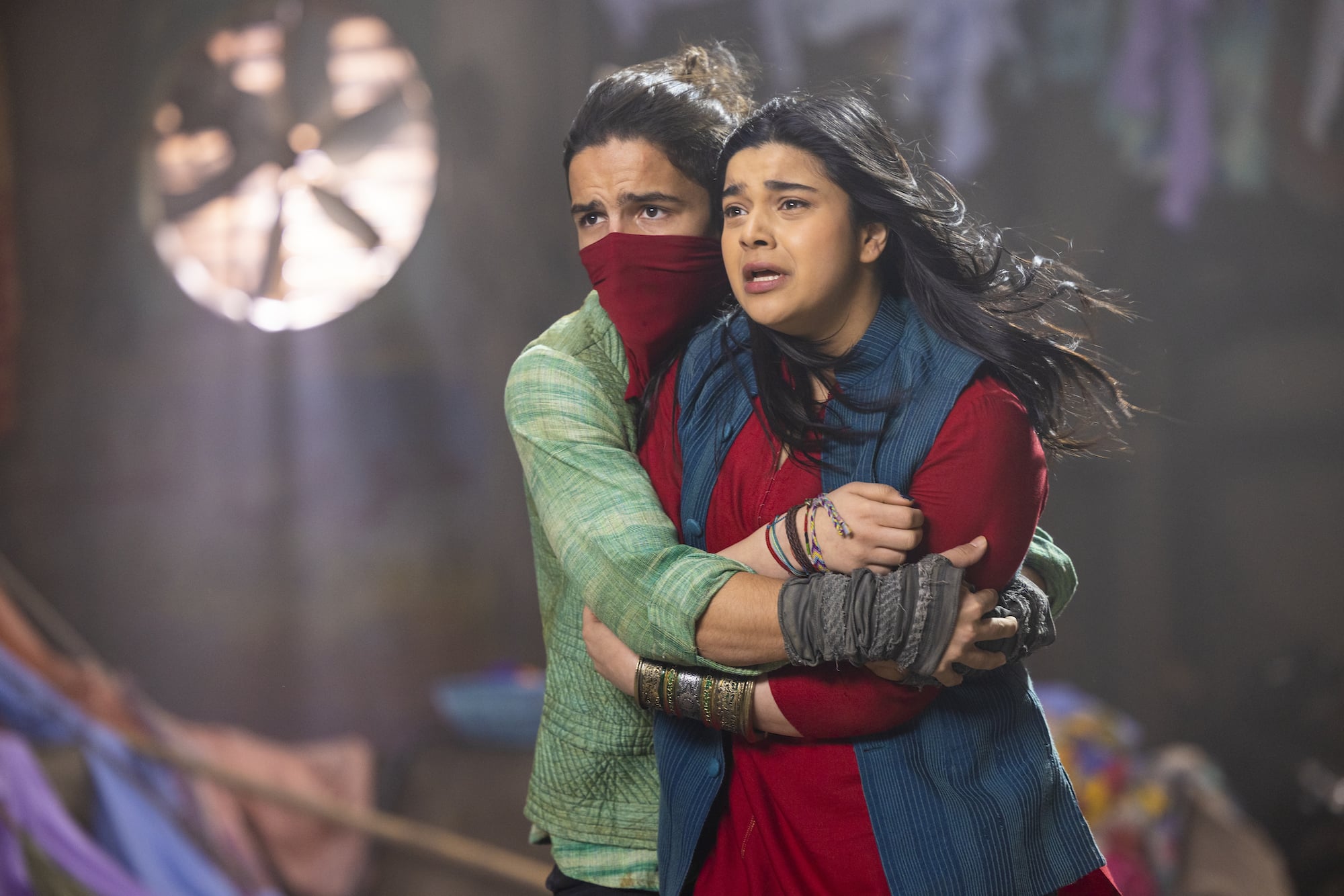 Iman Vellani and Aramis Knight in Ms. Marvel