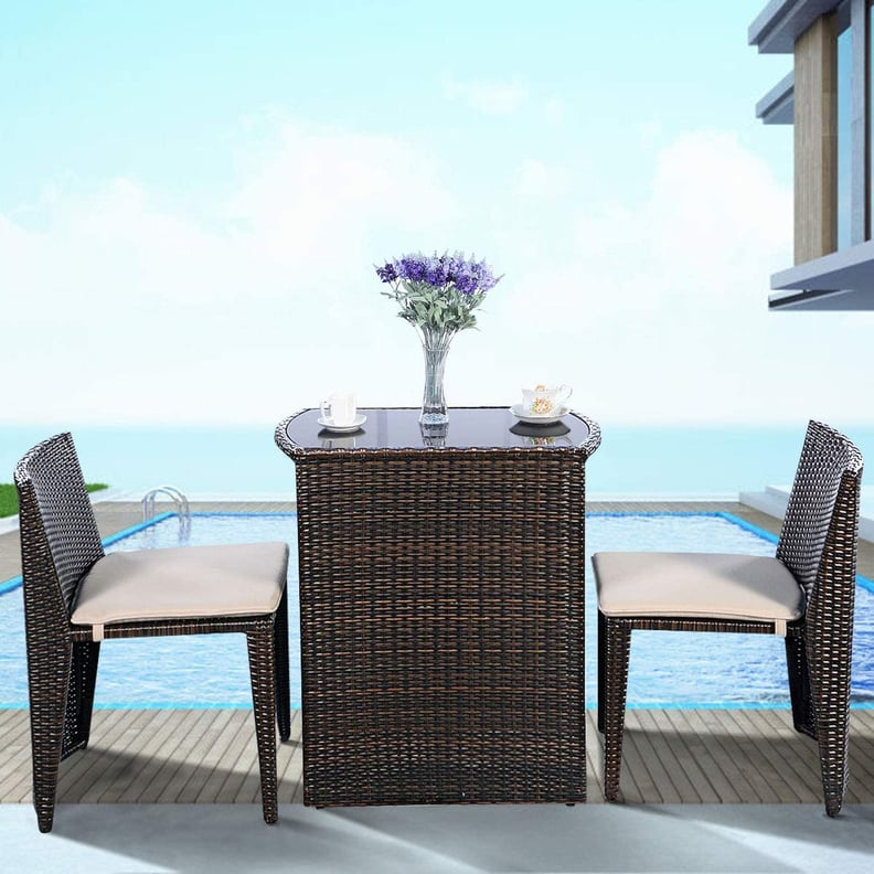 A Wicker Dining Set For Small Spaces