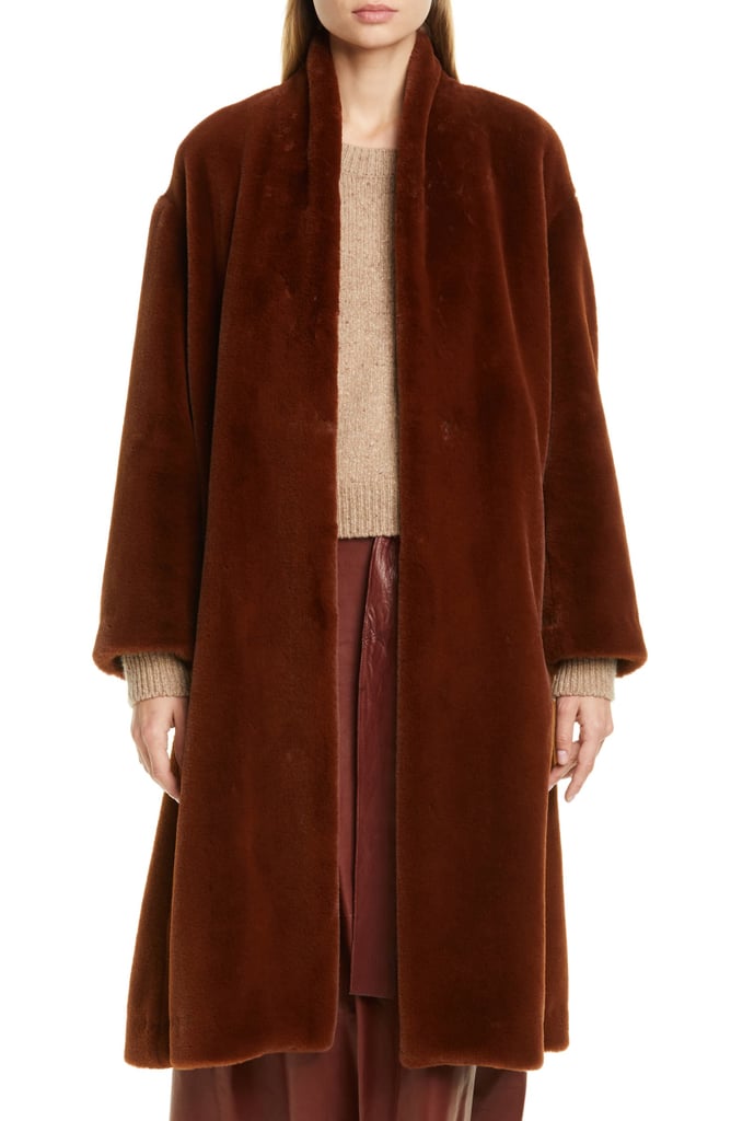 Vince Belted Faux Fur Long Coat The Best Coats For Women in 2020