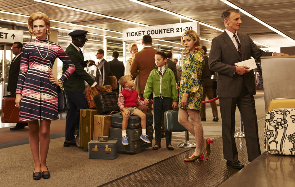 Family picture! Betty Francis (January Jones), Sally Draper (Kiernan Shipka), and Henry Francis (Christopher Stanley) all pose.