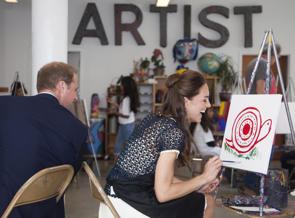 In July 2011, William and Kate visited an inner city art program in LA and joked about each other's paintings.