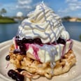 Epcot's Mini Blueberry Funnel Cake Is Sprinkled With Powdered Sugar and Lavender Icing