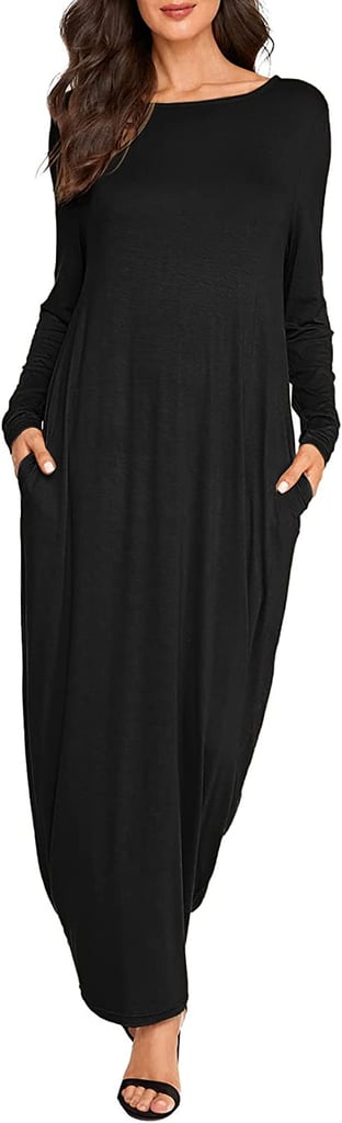 Best House Dress With Pockets: Verdusa Long Sleeve Pocketed Loose Maxi Dress