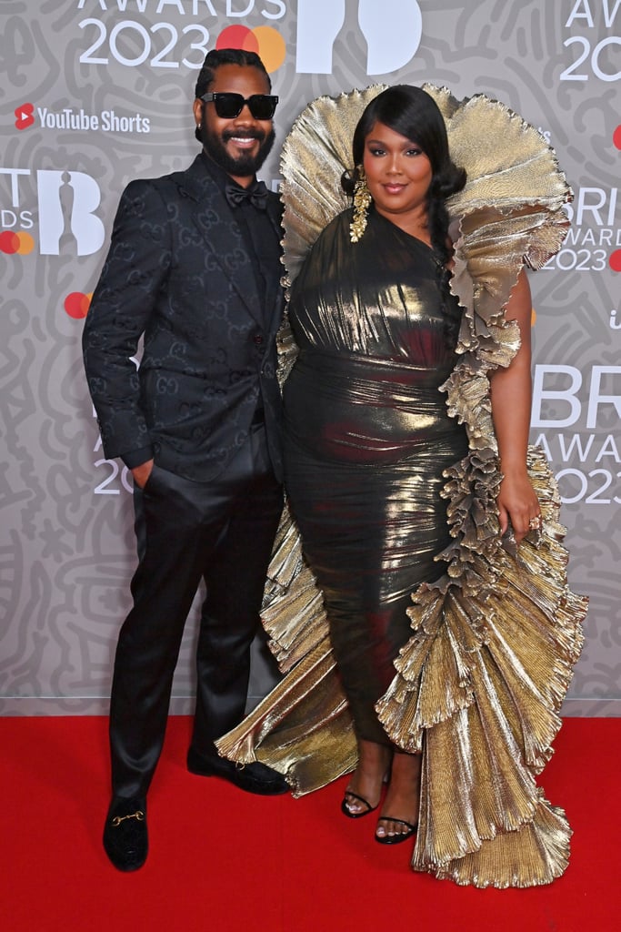 Myke Wright and Lizzo at the 2023 Brit Awards