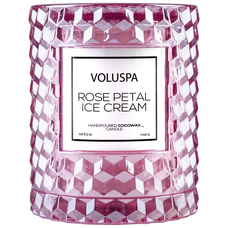 Voluspa Icon Cloche Cover Candle Rose Petal Ice Cream