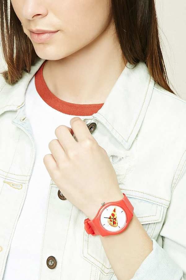 Forever 21 Pizza Graphic Analog Watch