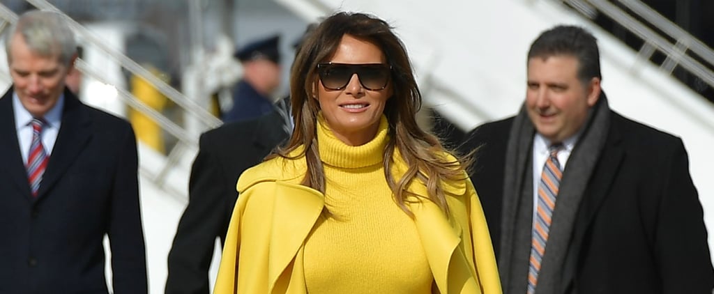 Melania Trump Wearing Yellow Ralph Lauren Coat