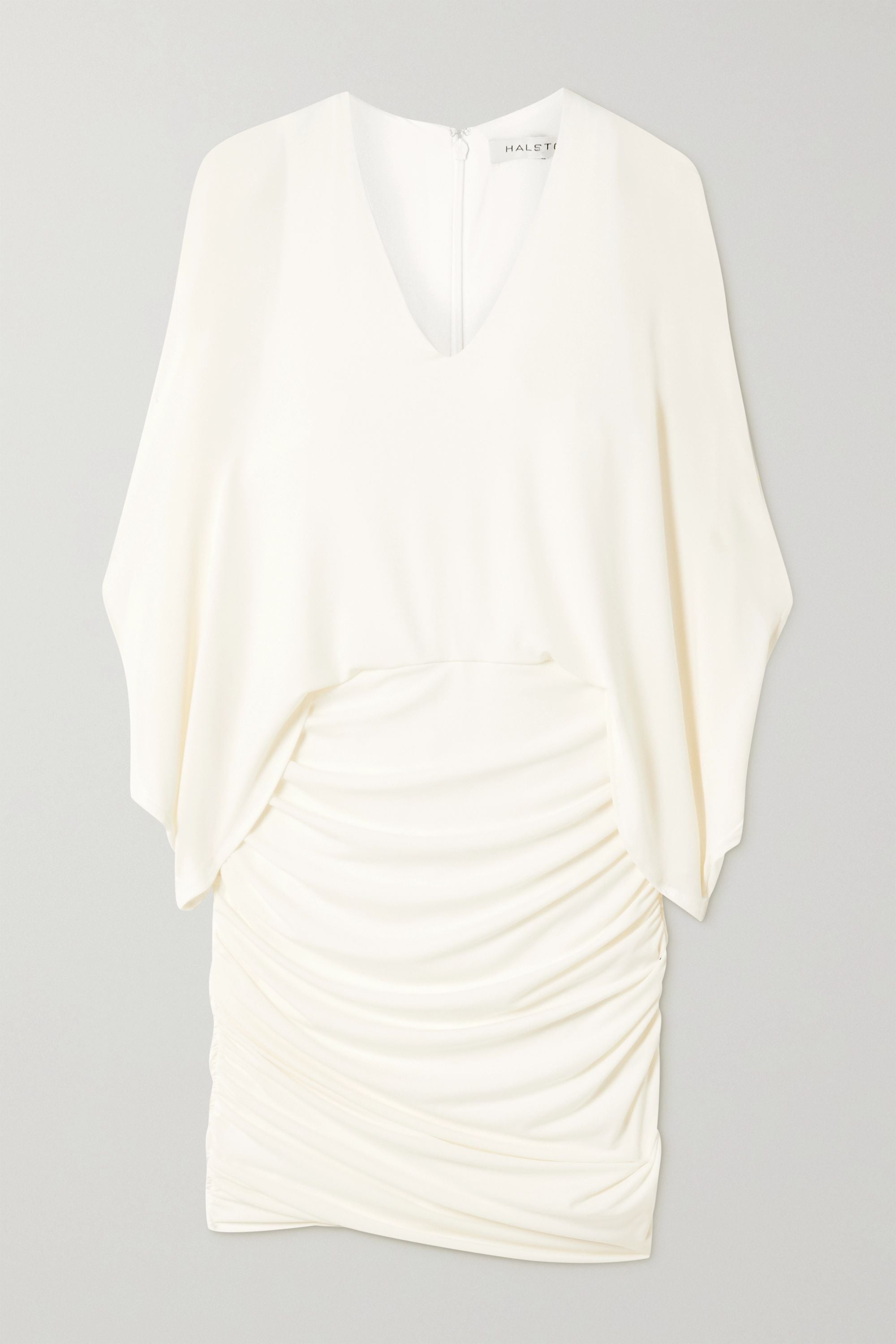 Ruched stretch-jersey mini dress