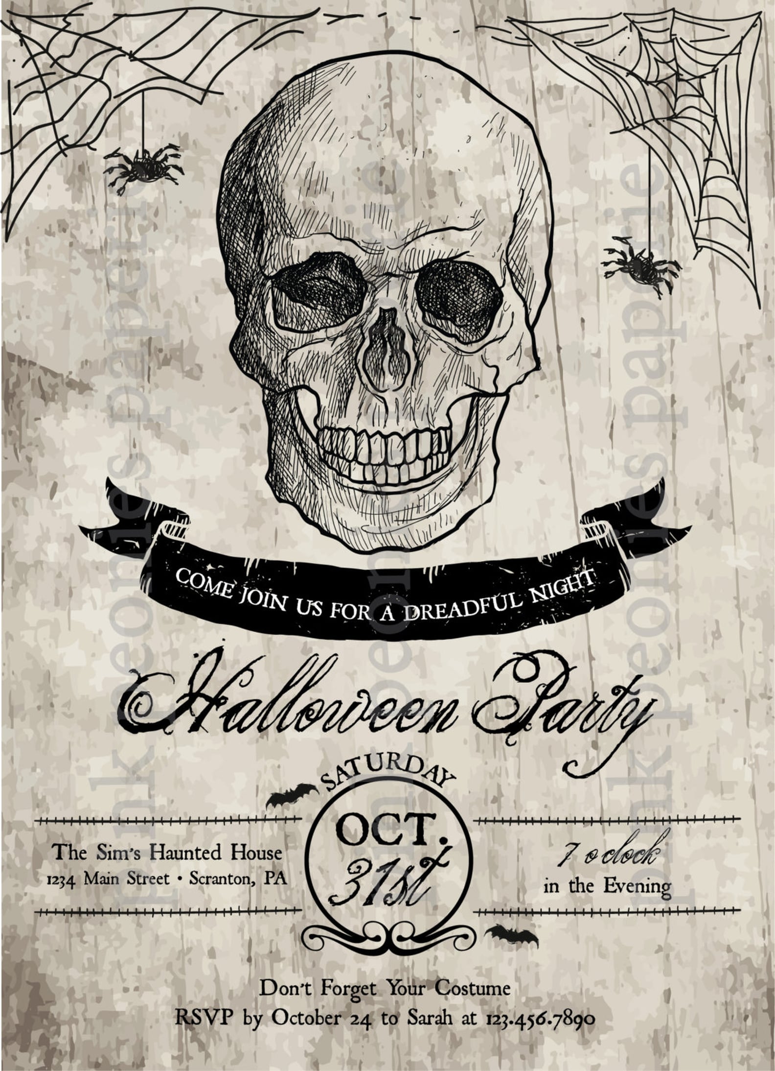 Printable Halloween Party Invitations PS Smart Living