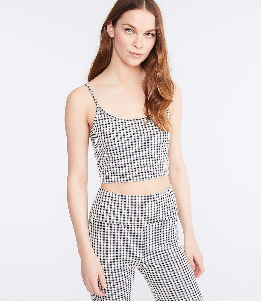 Gingham Ponte Cropped Cami