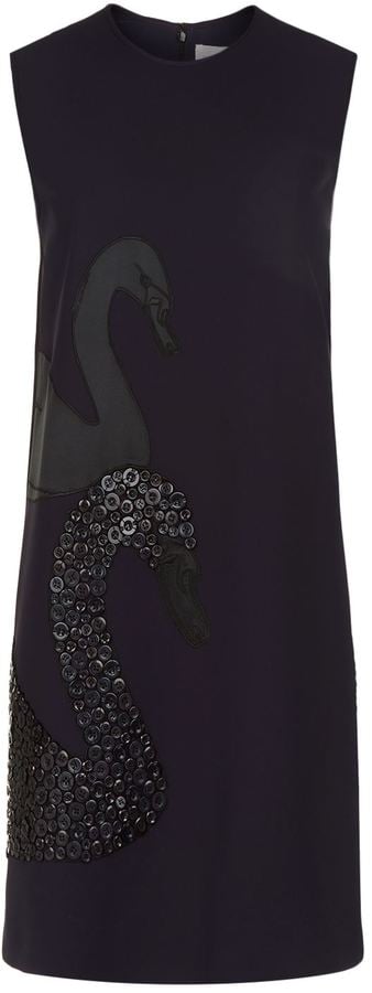 Victoria Victoria Beckham Embellished Swan Crew Neck Dress