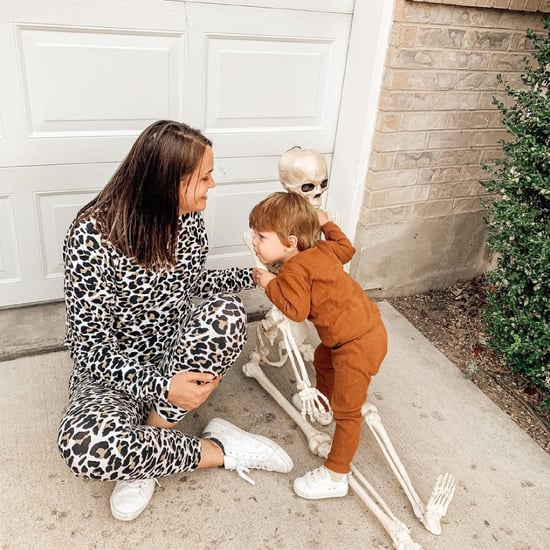 Funny Toddler Brings 5-Foot Decorative Skeleton Everywhere