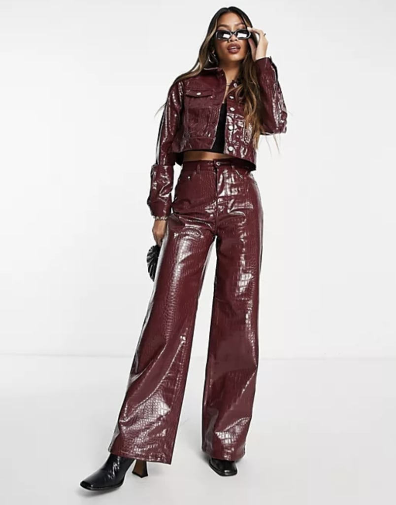 Vero Moda Croc Leather Look Jacket and Pants