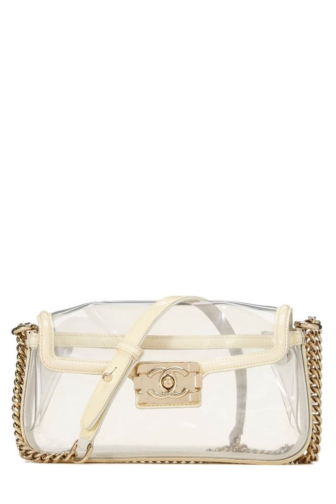 Chanel Cream & Clear Vinyl Boy Small