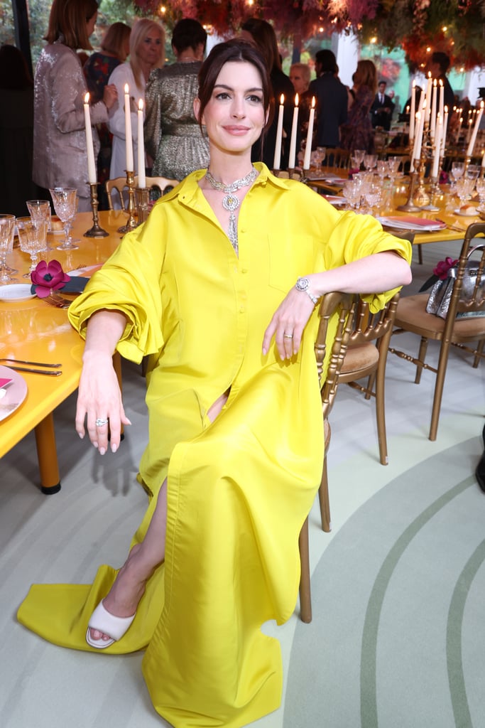 Anne Hathaway's Yellow Valentino Outfit at the Bulgari Show