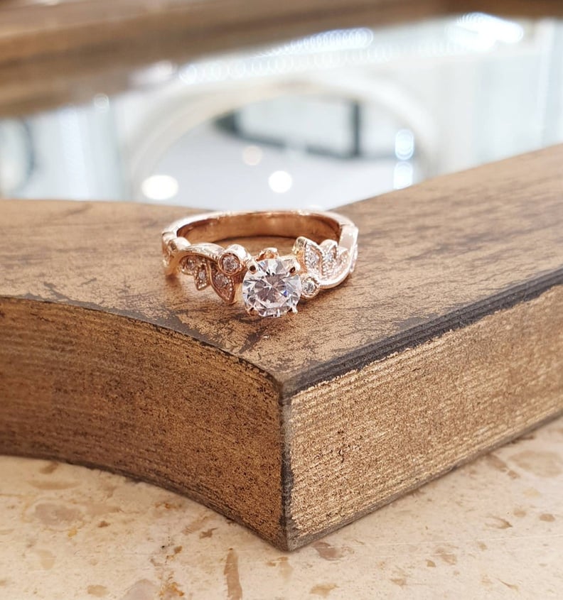 Moissanite Engagement 14k Rose Gold Ring