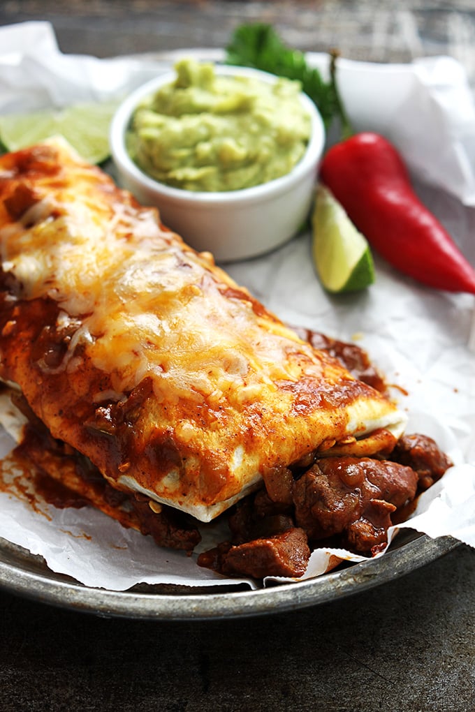 Smothered Chile Colorado Burritos